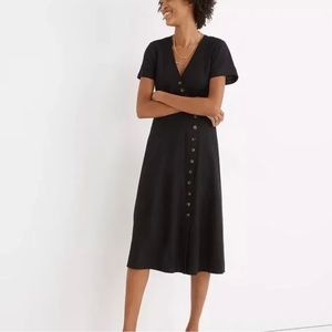 NEW Madewell Linen Button Wrap Midi Dress Size 0 Retail $138